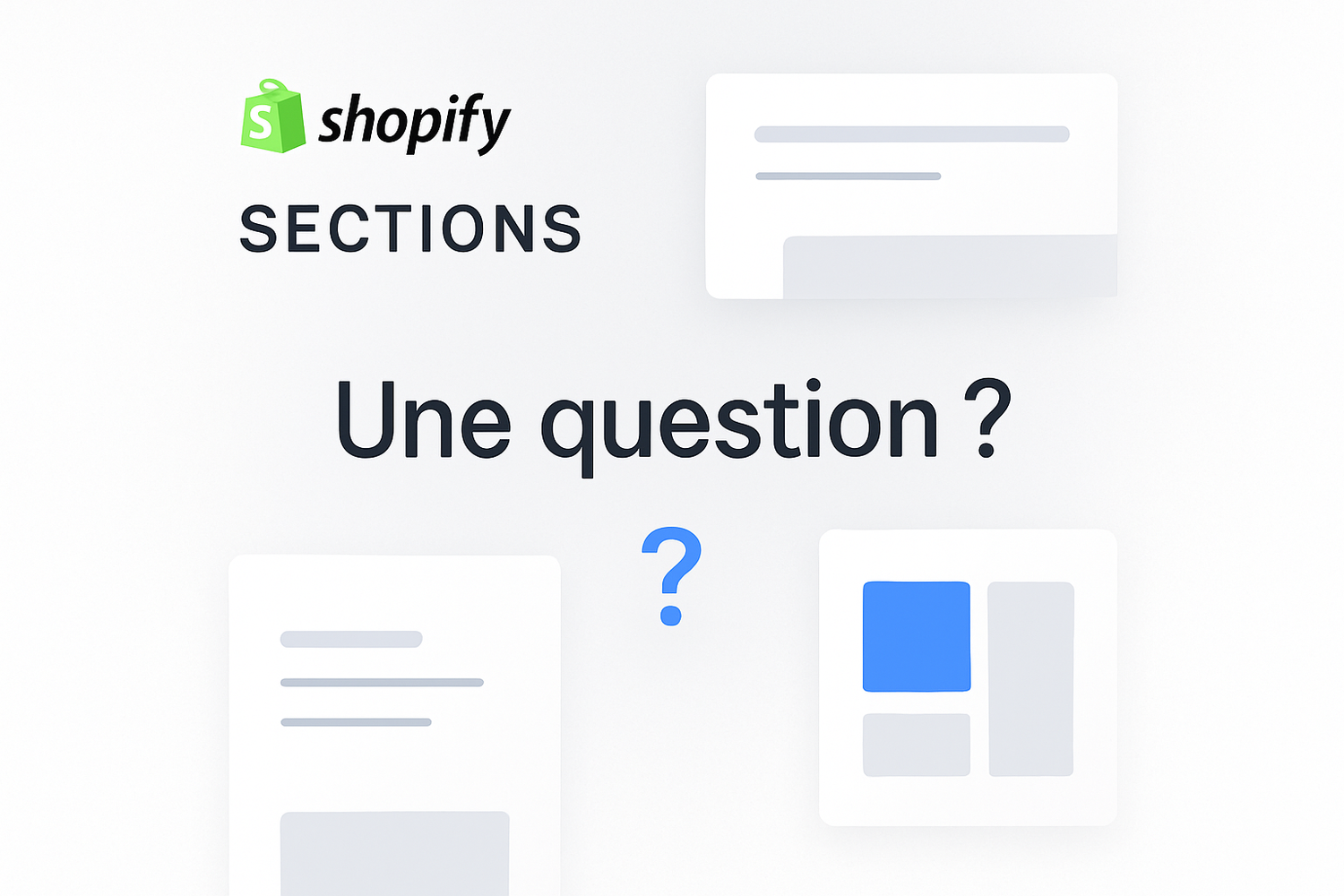 Image carrée professionnelle et minimaliste avec "Une question ?"