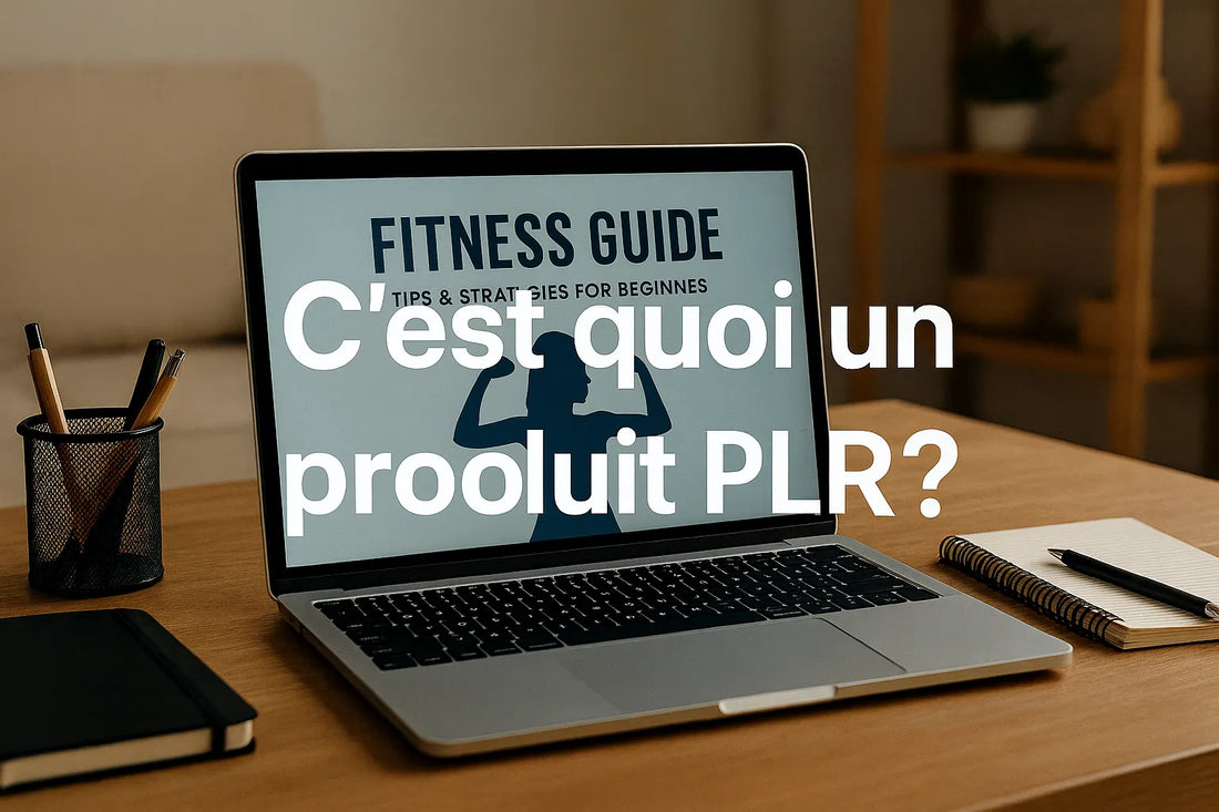 Bureau moderne avec ordinateur affichant un ebook numérique, ambiance entrepreneur digital