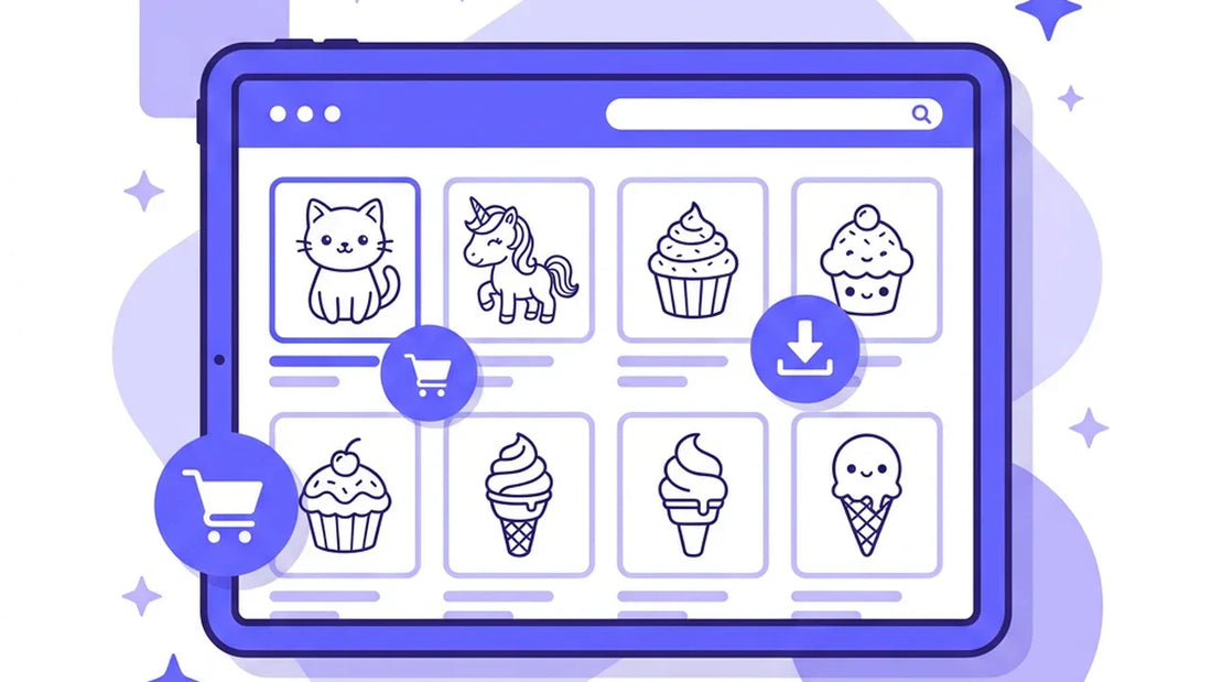 Coloriage kawaii à imprimer — meilleurs fichiers PLR haute résolution