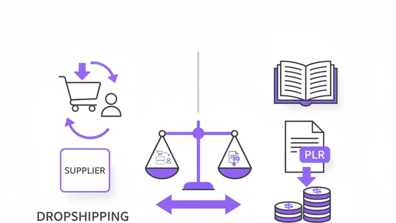 Dropshipping digital vs PLR — quel modèle choisir pour votre business en ligne