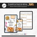  Planificateur de Repas 2025 PLR - 60 Pages Éditable via Canva (À Revendre)