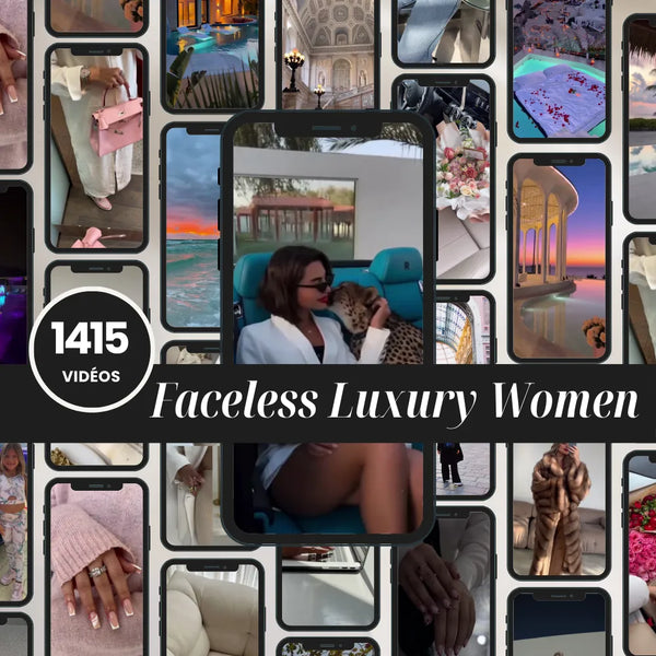 1415 videos PLR faceless Luxury women femme de luxe pour votre contenu digital PLR Marque blanche contenu revendable