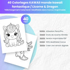 Coloriage Kawaii Licorne & Dragon : 40 designs à imprimer - Captivateur