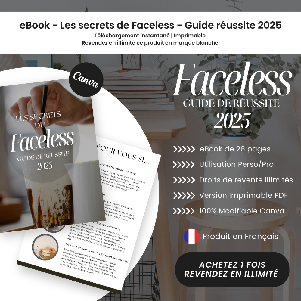 Les Secrets de Faceless 2025 PLR - eBook Canva (À Revendre)