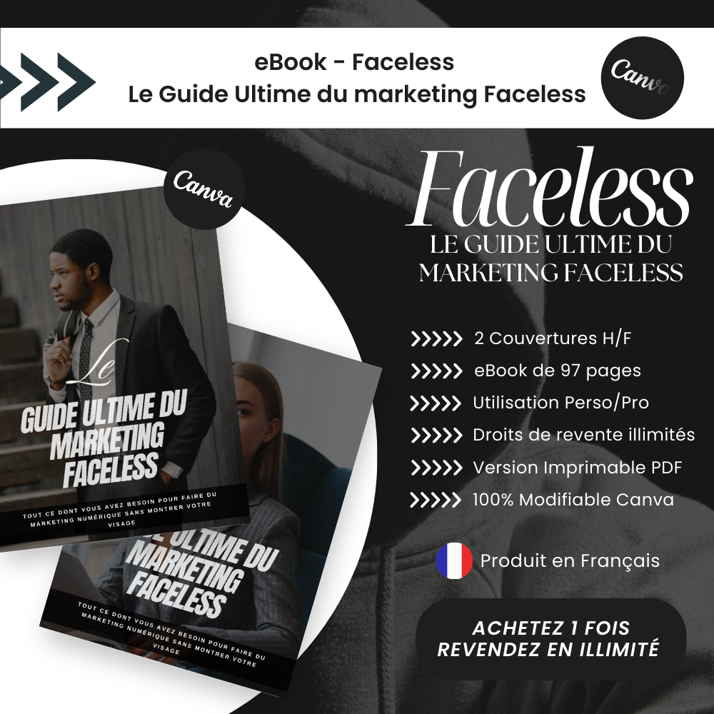 Le Guide Ultime du Marketing Faceless PLR - eBook Canva (À Revendre)