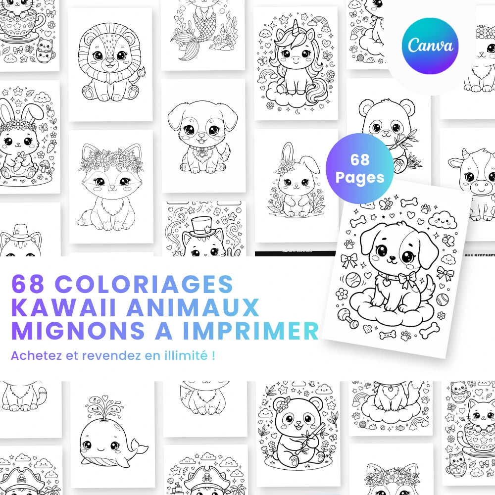 Coloriage Kawaii Animaux : 68 designs à imprimer - Captivateur