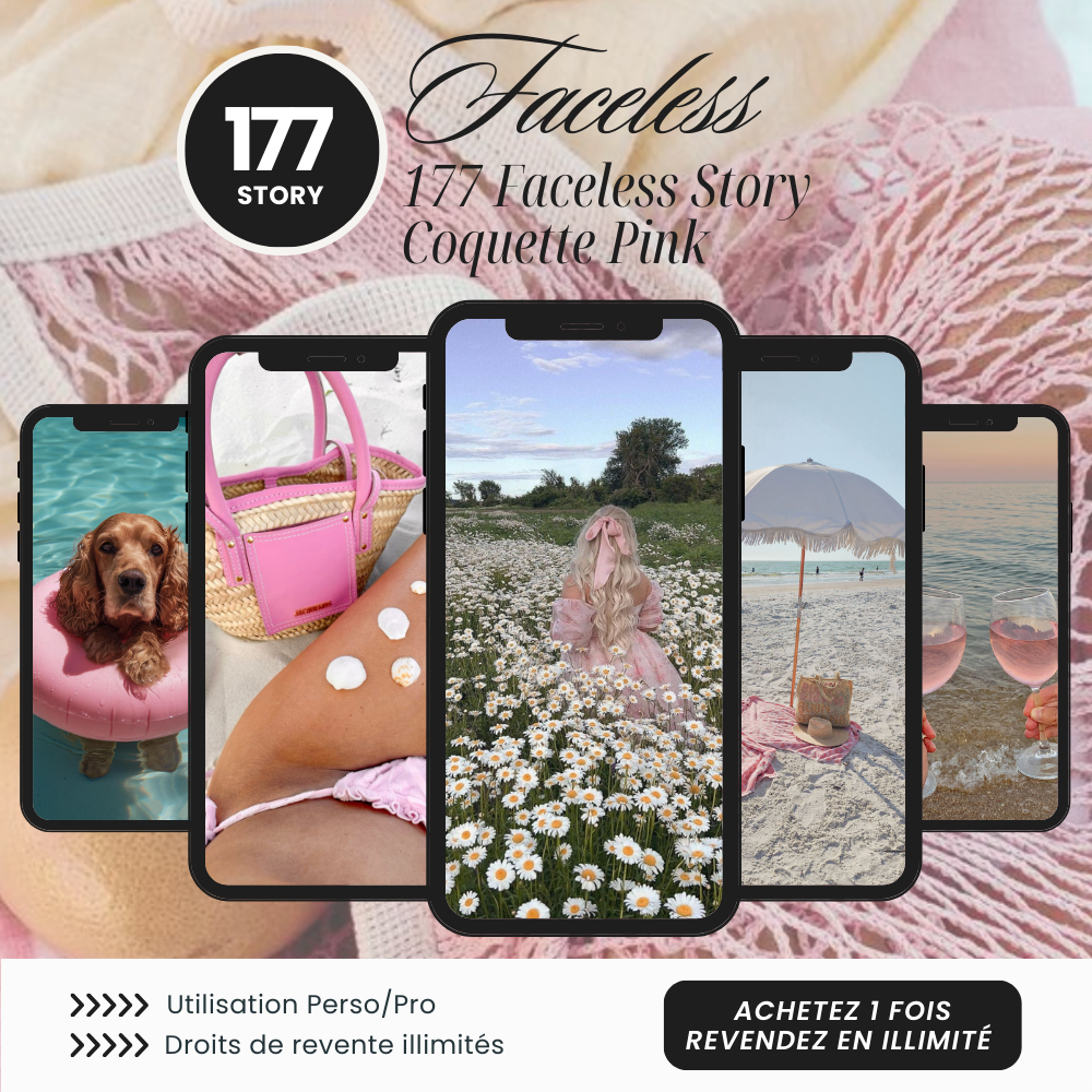 177 Faceless Story Coquette Pink - Stories Lifestyle Canva PLR