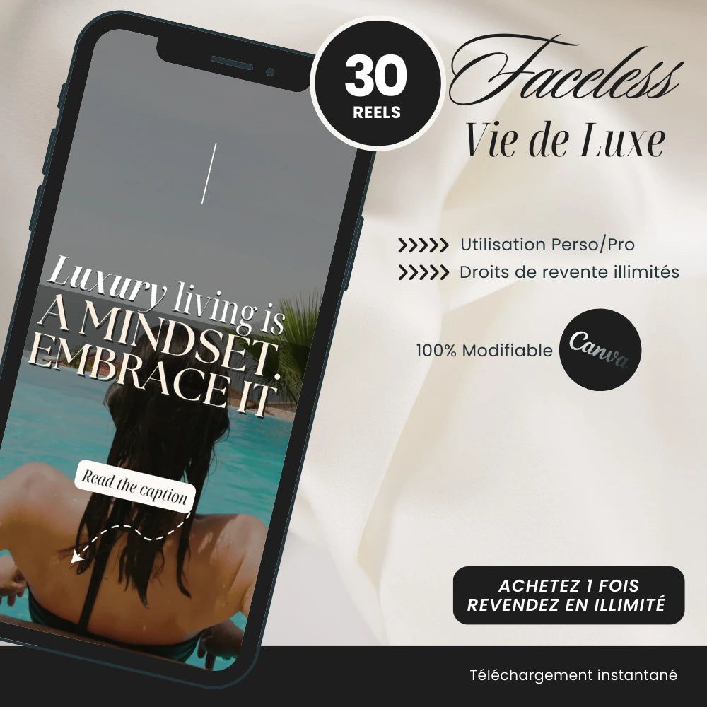 30 Reels Faceless Vie de Luxe PLR - Captivateur