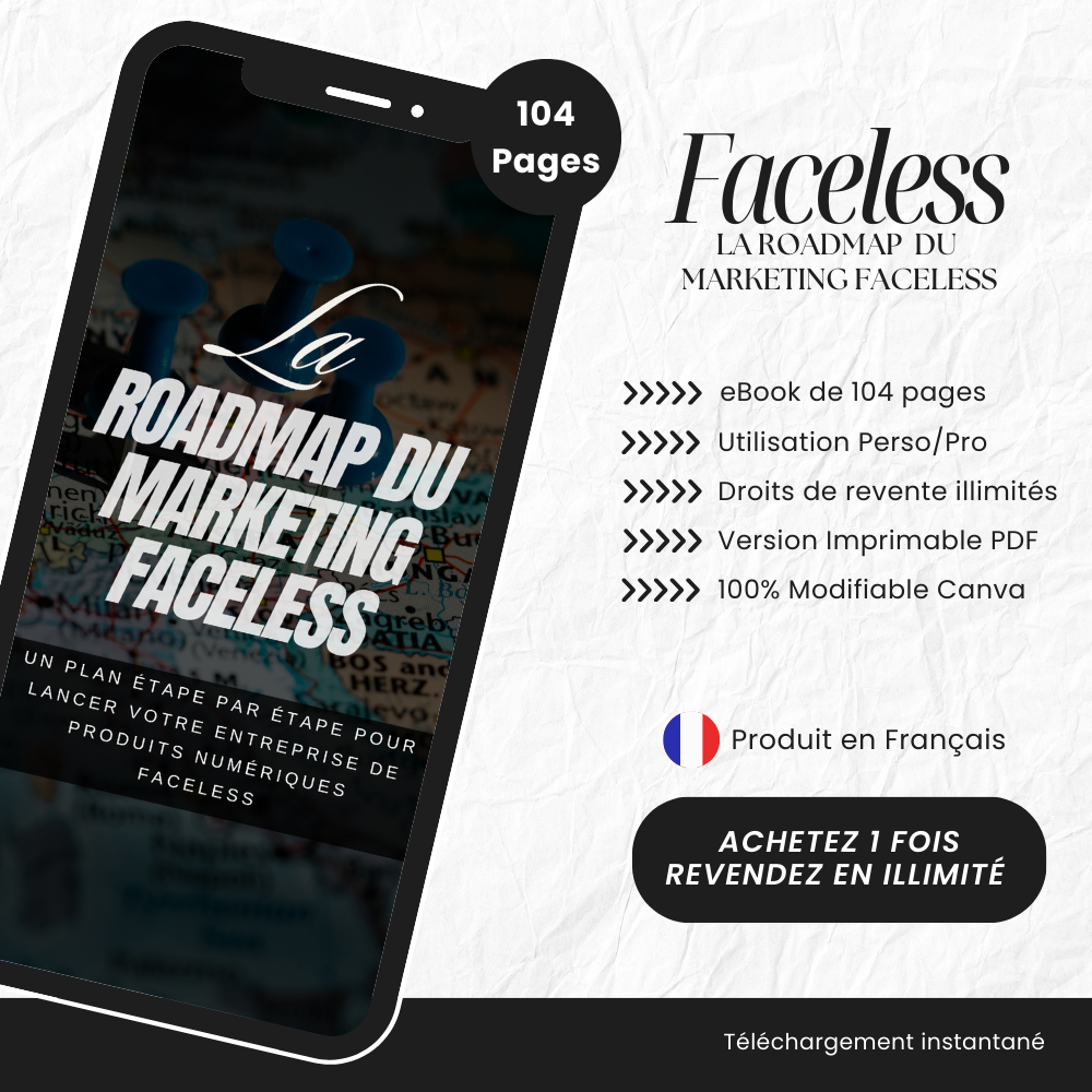 La Roadmap du Marketing Faceless PLR - eBook Canva (À Revendre)