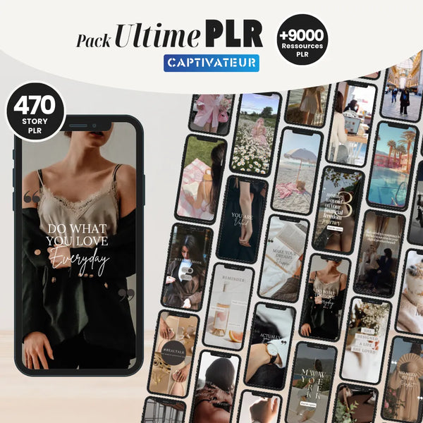 470 templates de stories pour les réseaux sociaux PLR Marque blanche contenu revendable