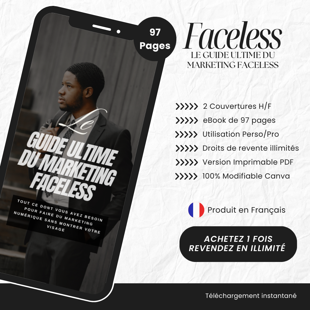 Le Guide Ultime du Marketing Faceless PLR - eBook Canva (À Revendre)