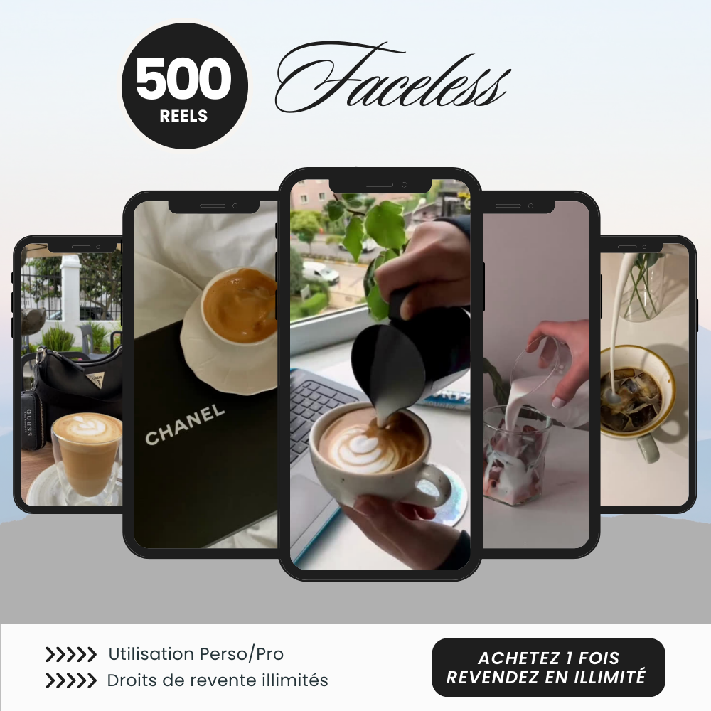 500 Vidéos Faceless PLR éditables et prêtes à revendre - Captivateur