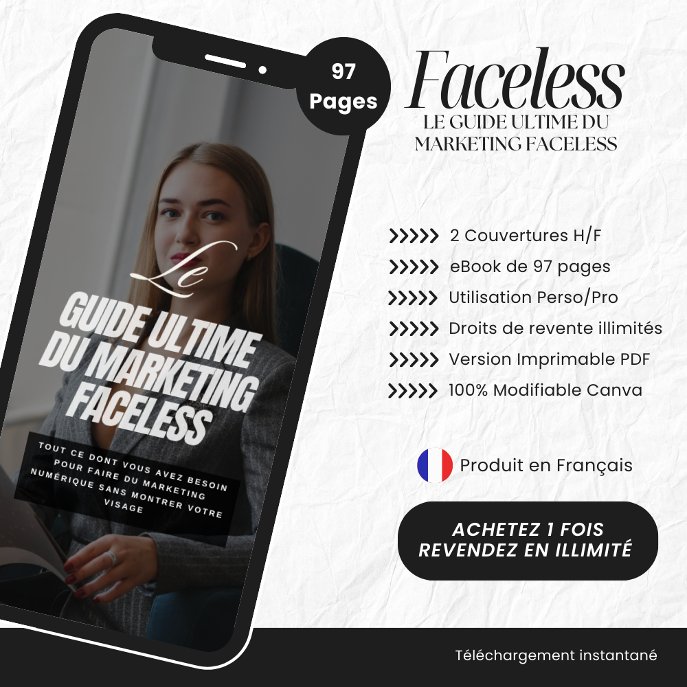 Le Guide Ultime du Marketing Faceless PLR - eBook Canva (À Revendre)