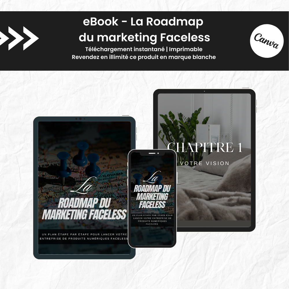 La Roadmap du Marketing Faceless PLR - eBook Canva (À Revendre)