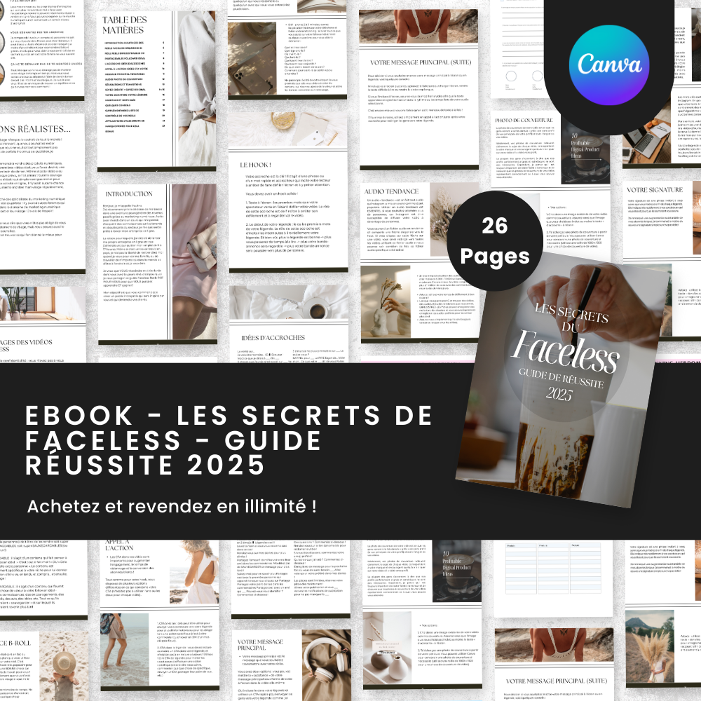 Les Secrets de Faceless 2025 PLR - eBook Canva (À Revendre)