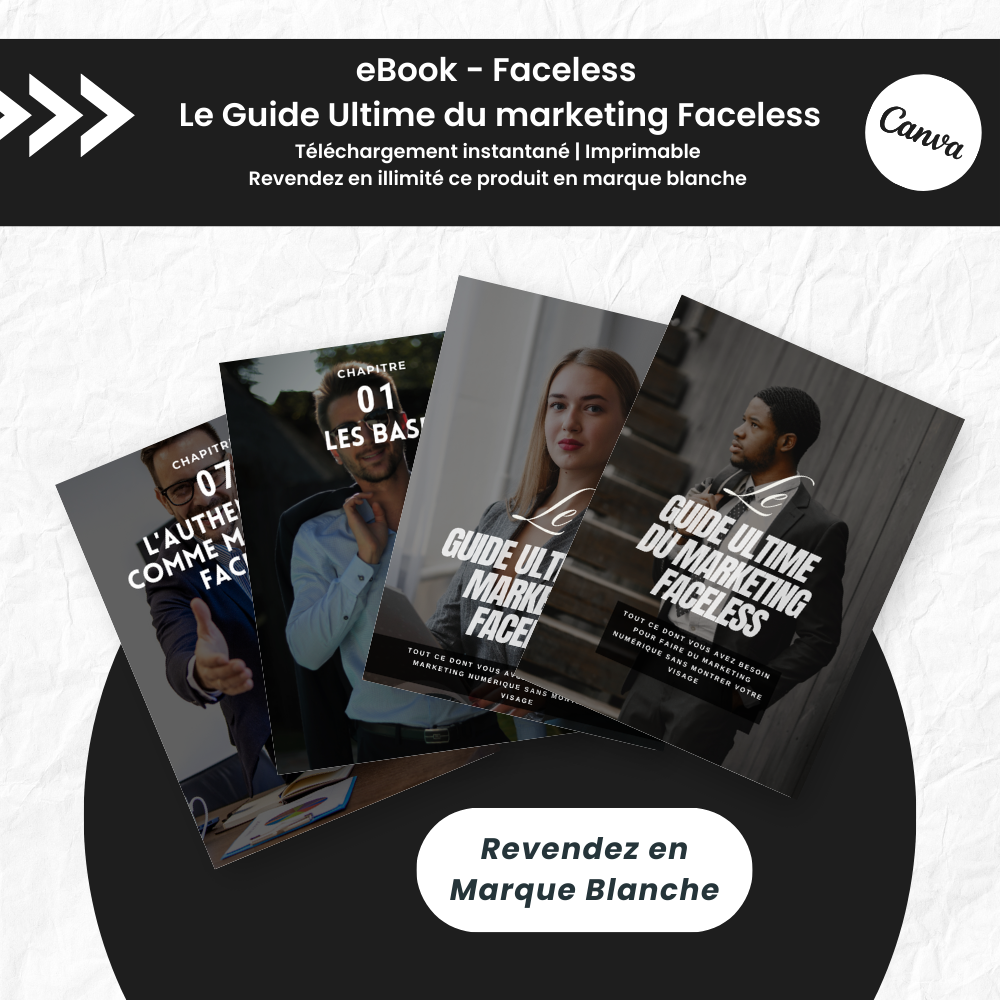 Le Guide Ultime du Marketing Faceless PLR - eBook Canva (À Revendre)