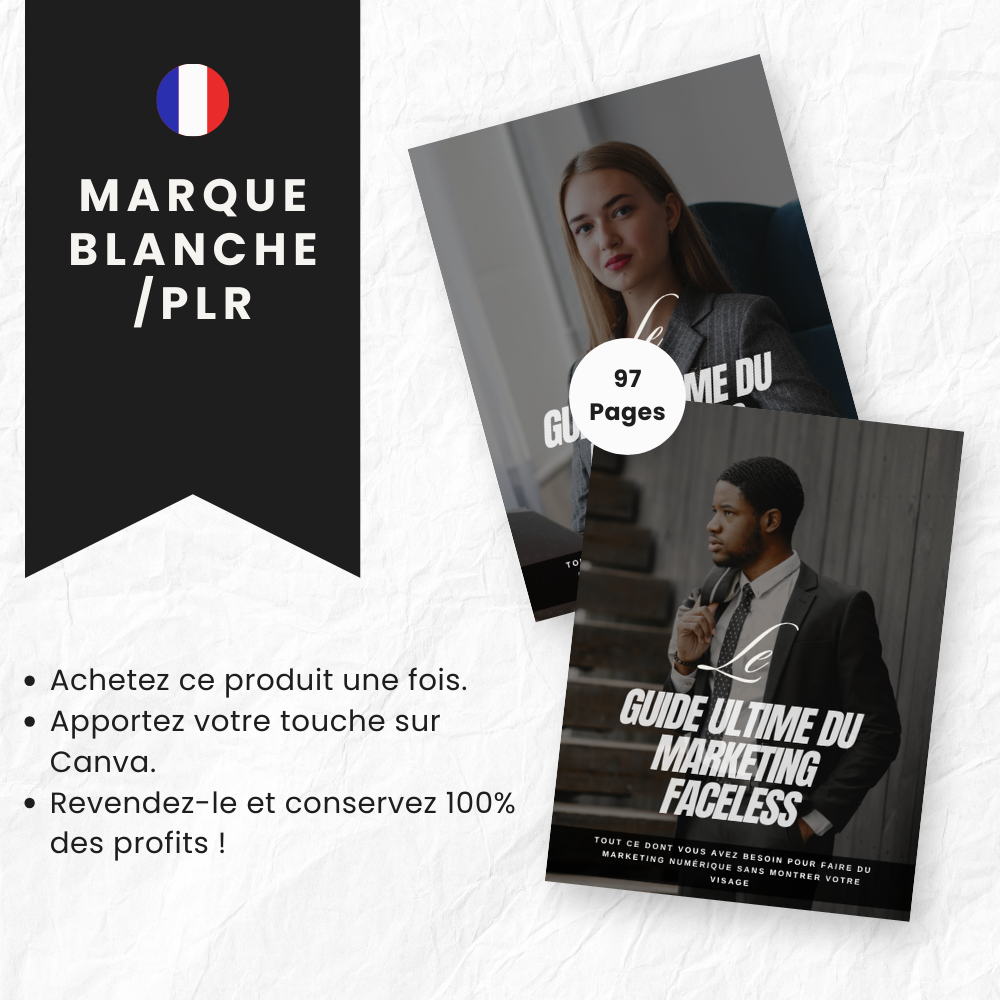 Le Guide Ultime du Marketing Faceless PLR - eBook Canva (À Revendre)