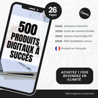 500 Produits Digitaux à Succès PLR - eBook Éditable Canva (À Revendre)