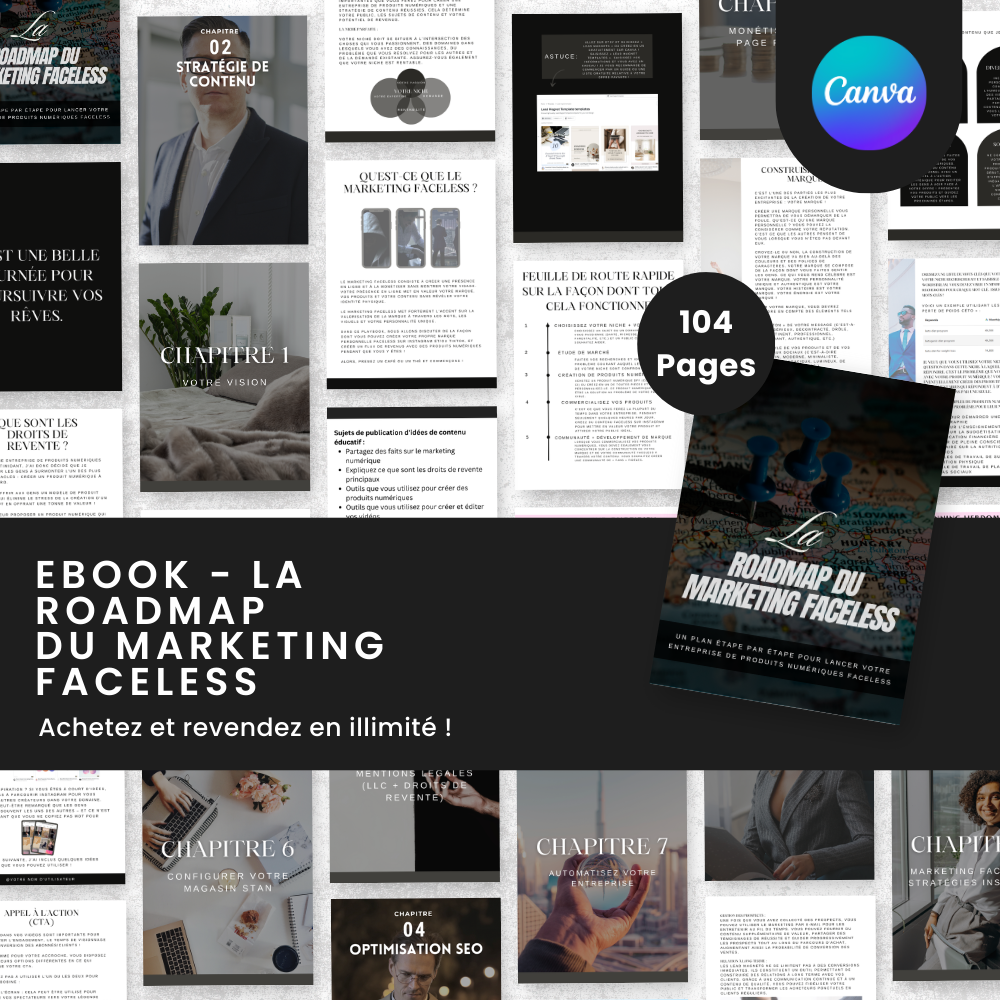 La Roadmap du Marketing Faceless PLR - eBook Canva (À Revendre)