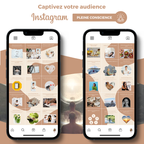 Templates PLR Instagram - Pleine Conscience Puzzle Marron Beige (30 pièces à revendre)