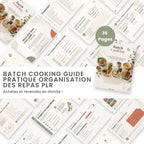 Batch Cooking guide PLR collage pages interieures organisation des repas