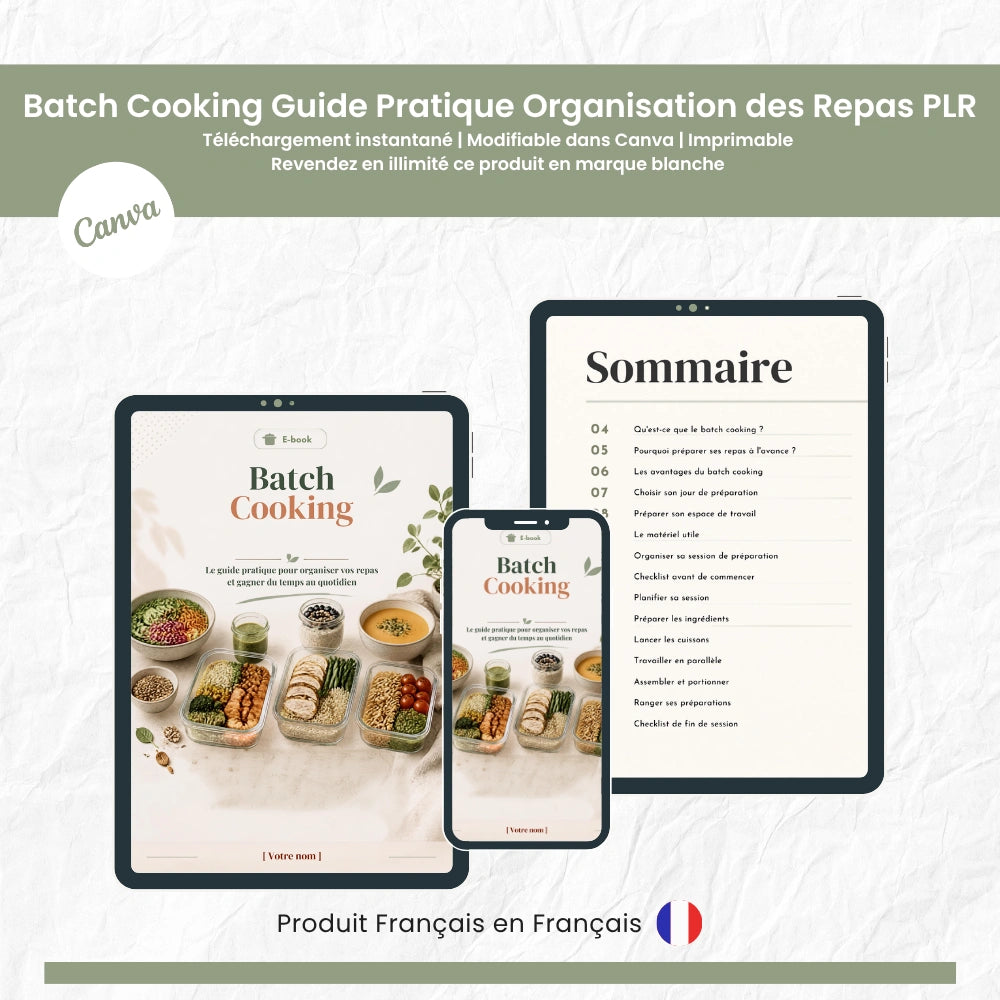 Batch Cooking guide checklists et planning repas semaine