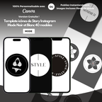 Templates PLR Icônes Story Instagram Mode Noir et Blanc - Captivateur