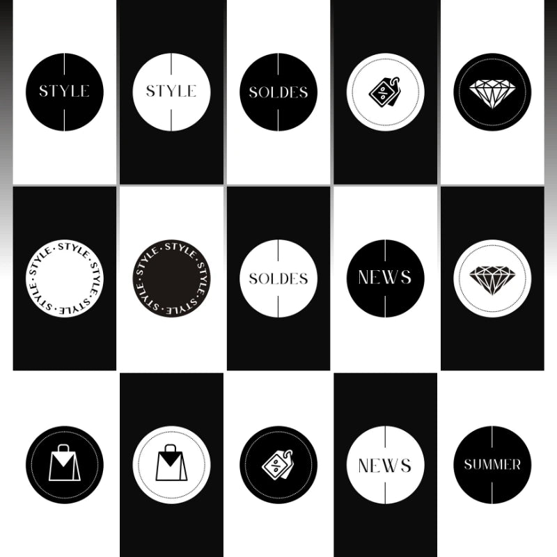 Templates PLR Icônes Story Instagram Mode Noir et Blanc - Captivateur