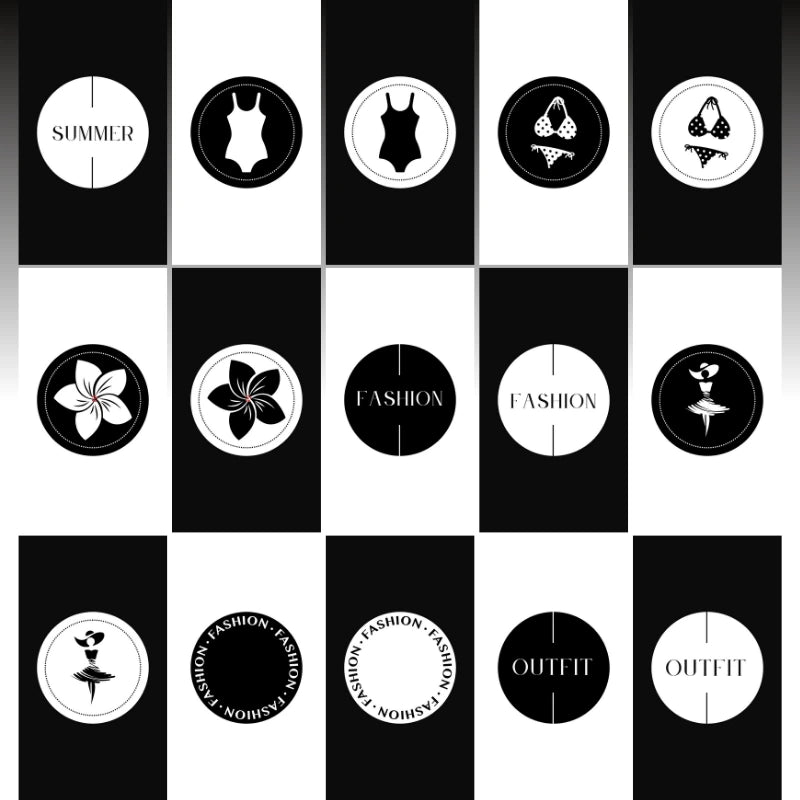 Templates PLR Icônes Story Instagram Mode Noir et Blanc - Captivateur