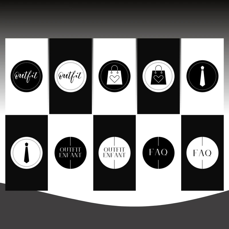 Templates PLR Icônes Story Instagram Mode Noir et Blanc - Captivateur