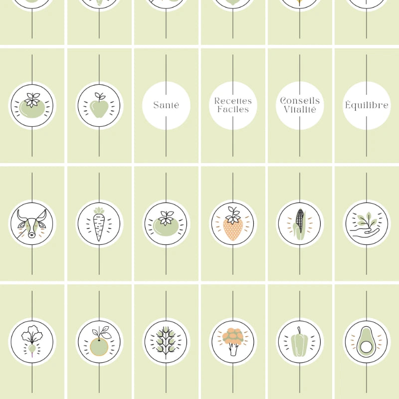Templates PLR Icônes Story Instagram Nutrition Vert Clair (30 Modèles à Revendre) - Captivateur