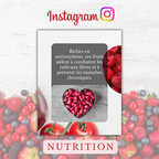 Templates PLR Instagram Carrousel Nutrition - Fruits Rouges (5 Posts à Revendre) - Captivateur