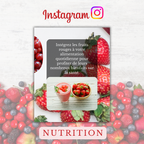 Templates PLR Instagram Carrousel Nutrition - Fruits Rouges (5 Posts à Revendre) - Captivateur