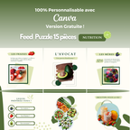 Templates PLR Instagram Nutrition - Feed Puzzle (15 Pièces à Revendre) - Captivateur