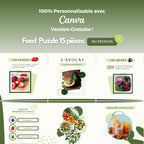 Templates PLR Instagram Nutrition - Feed Puzzle (15 Pièces à Revendre) - Captivateur