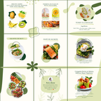 Templates PLR Instagram Nutrition - Feed Puzzle (15 Pièces à Revendre) - Captivateur