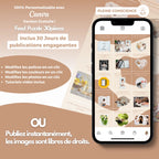 Templates PLR Instagram Pleine Conscience - Feed Puzzle Marron Beige (30 Pièces à Revendre) - Captivateur