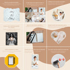 Templates PLR Instagram Pleine Conscience - Feed Puzzle Marron Beige (30 Pièces à Revendre) - Captivateur