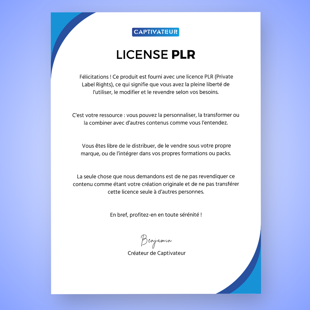 Pack 10 Sections Shopify PLR – Templates revendables clés en main - Captivateur