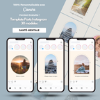 Templates PLR Posts Instagram Santé Mentale (30 Posts à Revendre) - Captivateur