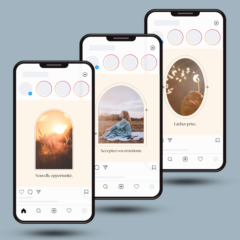 Templates PLR Posts Instagram Santé Mentale (30 Posts à Revendre) - Captivateur