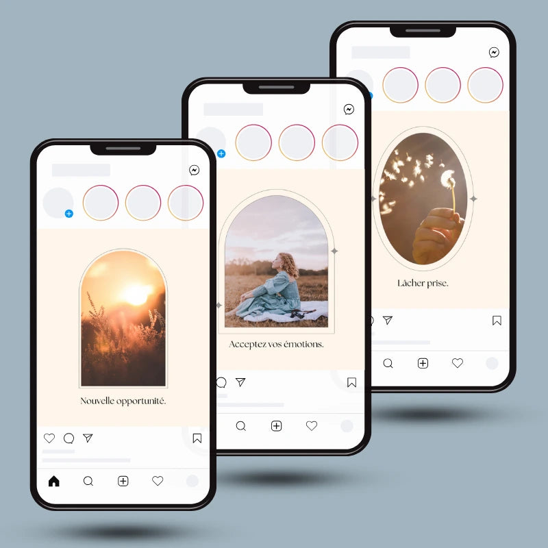 Templates PLR Posts Instagram Santé Mentale (30 Posts à Revendre) - Captivateur