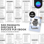 eBook 500 Produits Digitaux à Succès PLR - Captivateur