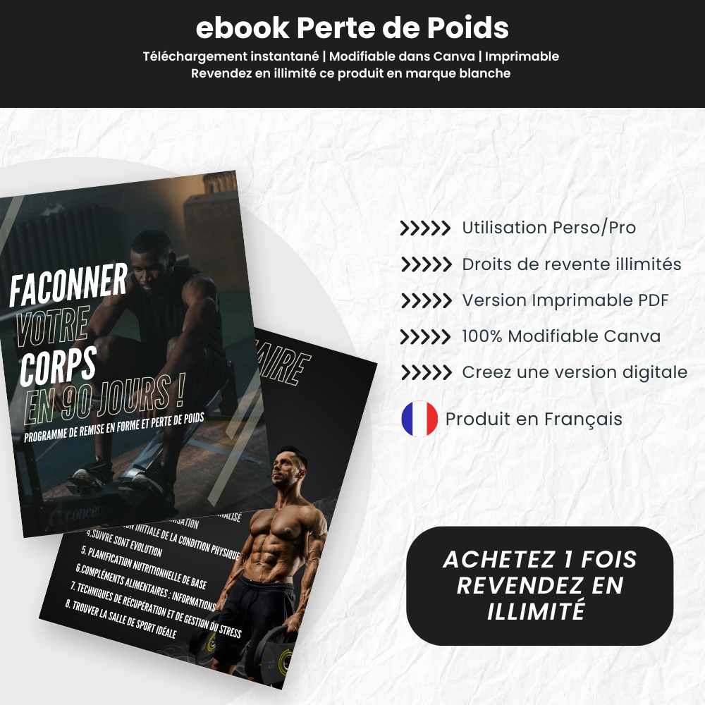 ebook perte de poids PLR Français - Captivateur