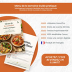 Menu de la semaine guide pratique PLR couverture produit 26 pages