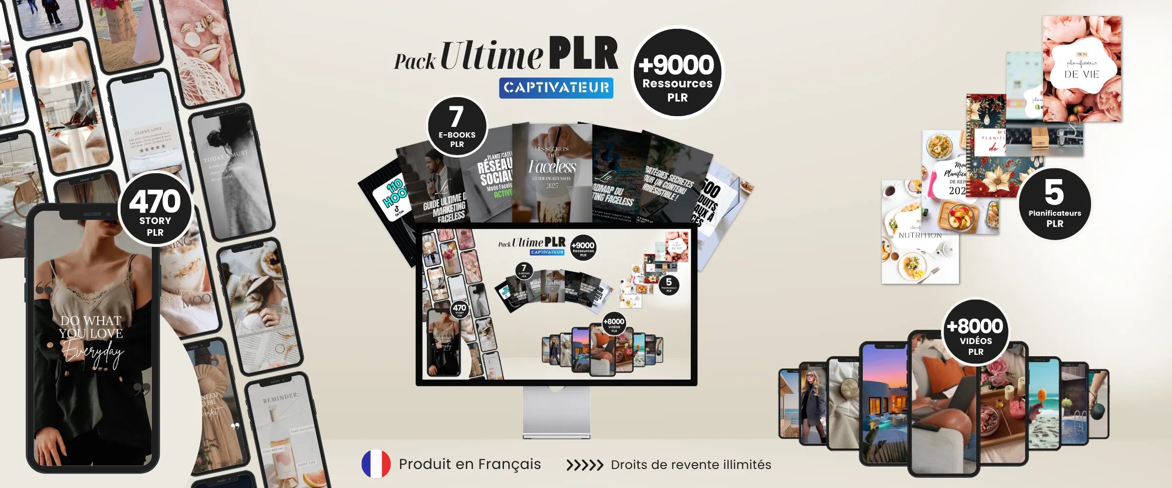 pack ultime PLR Contenu a revendre en marque blanche 